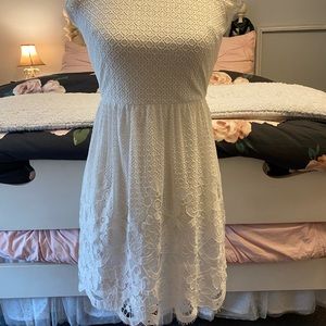 LOFT white lace dress